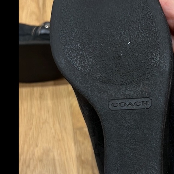 Coach Kerryann Signature Black Jacquard Black Wedge Heels. - Picture 7 of 10